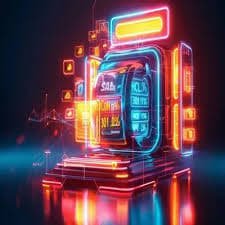 Kontrol Permainan Intuitif Panel kontrol permainan dengan tombol putar dan pengatur taruhan